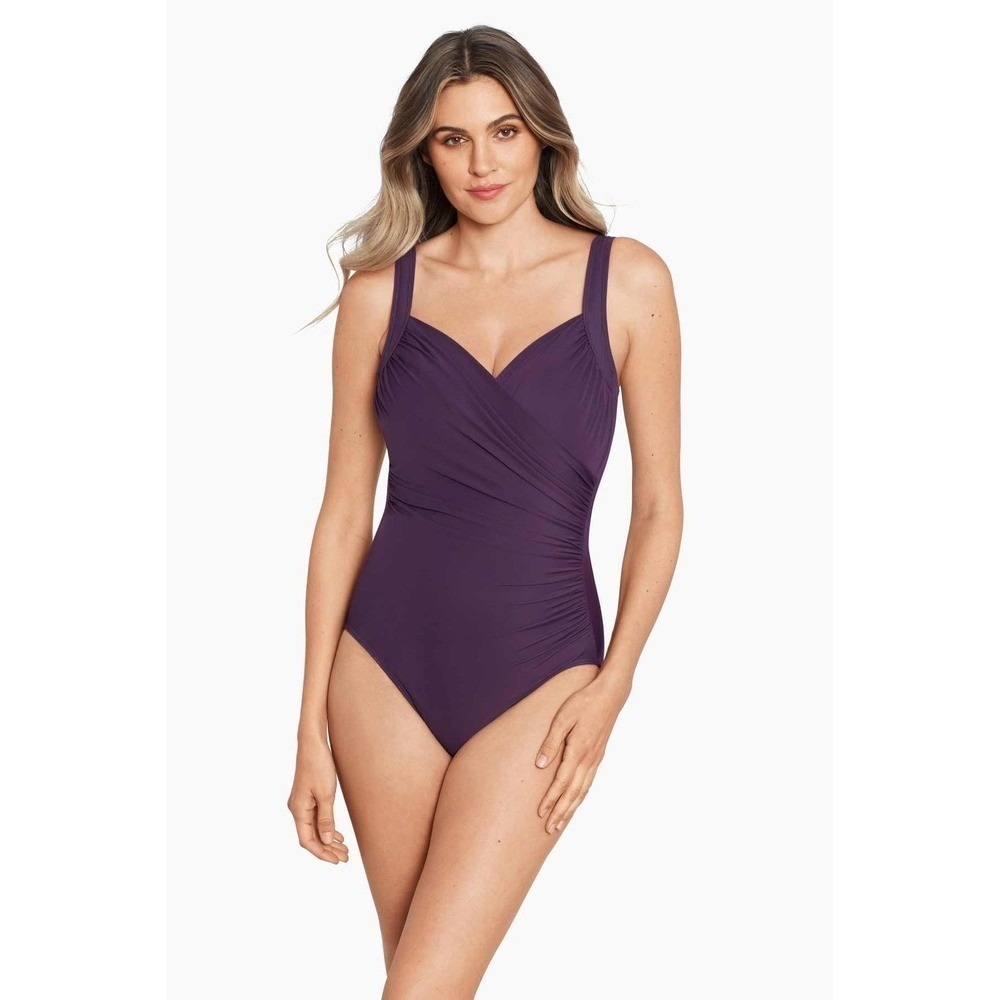 Miraclesuit Sanibel One Piece Swimsuit Sangria Purple Tummy Control 6516663 16